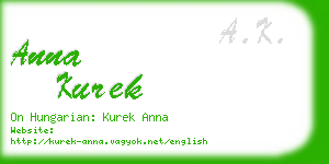 anna kurek business card